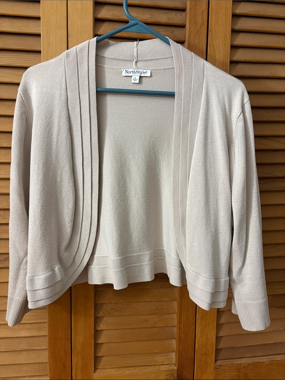 NorthStyle Women's Light Cream Open-Front Cardigan